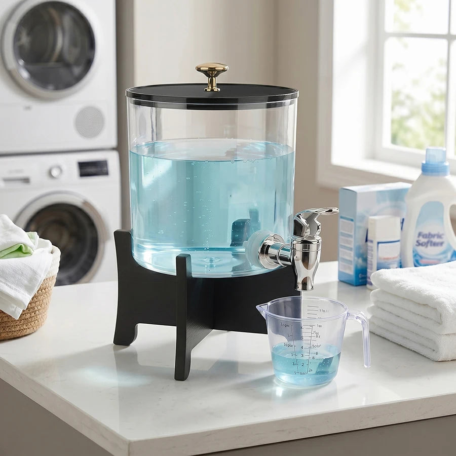 Large Laundry Detergent Dispenser Jar with Measuring Cup – Laundry Room Organizer