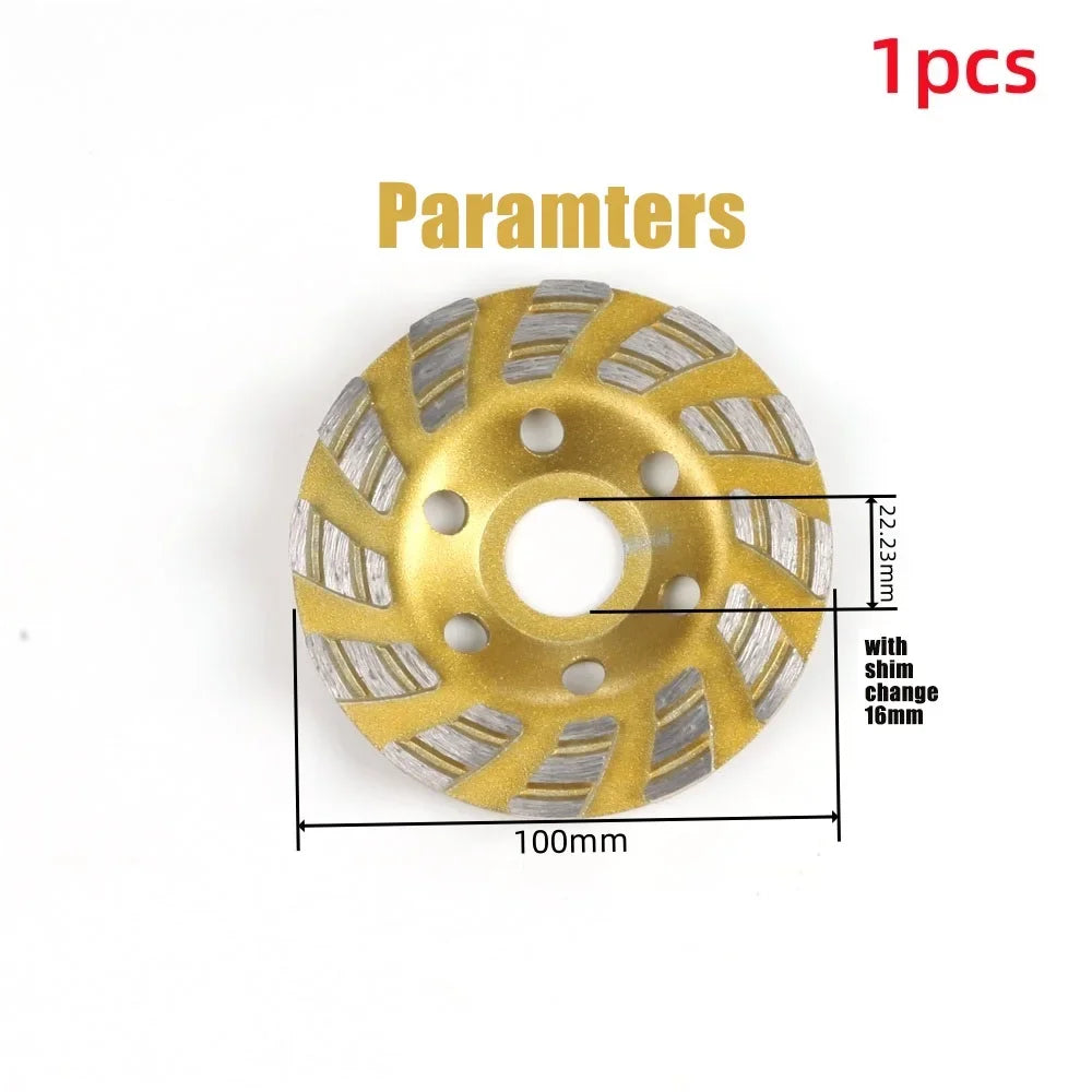 100mm Diamond Grinding Disc & Angle Grinder Dust Shroud Kit Peaceful Pleasures Health and Wellness 1pcs gold