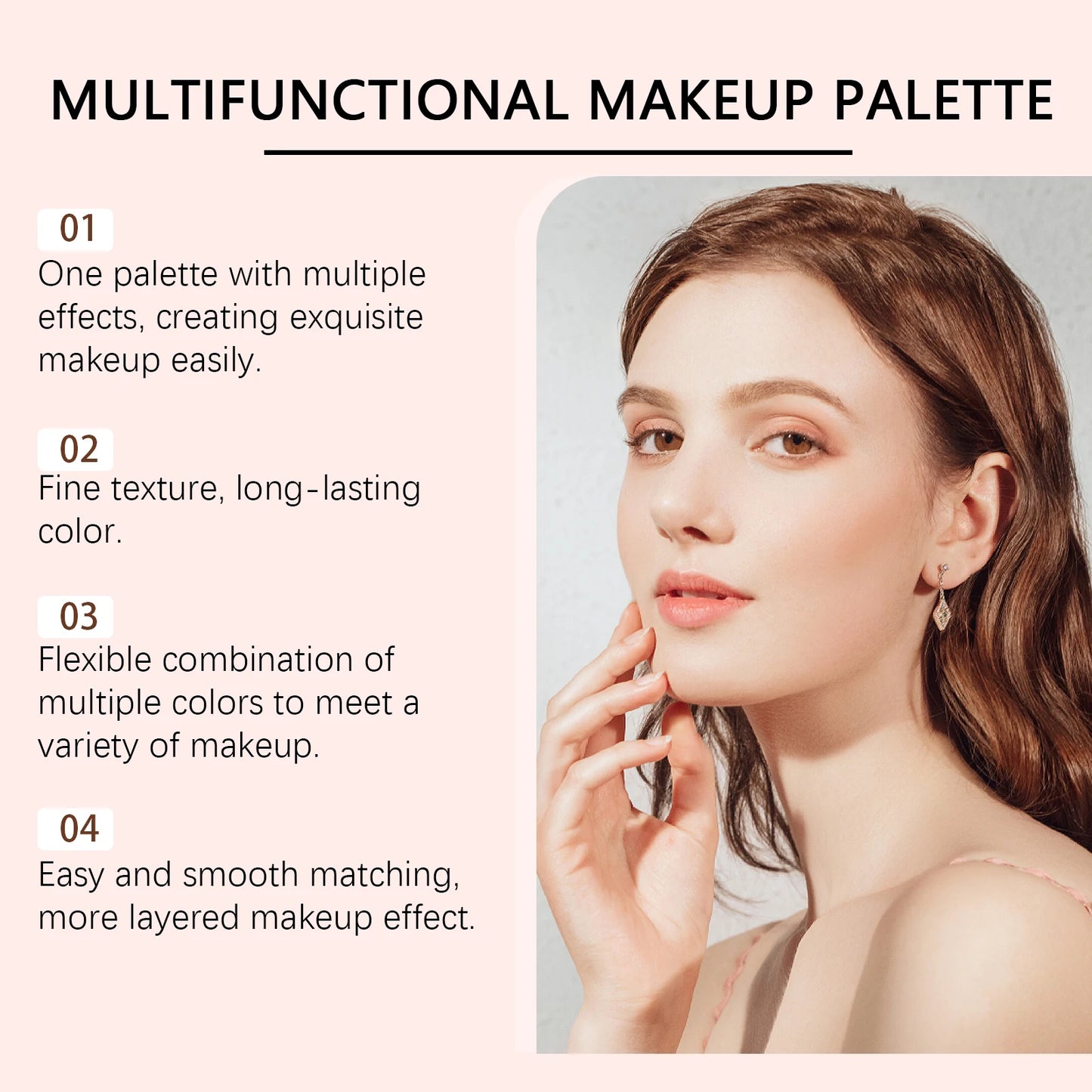 Matte & Shimmer Makeup Palette – Highlight, Blush & Contour