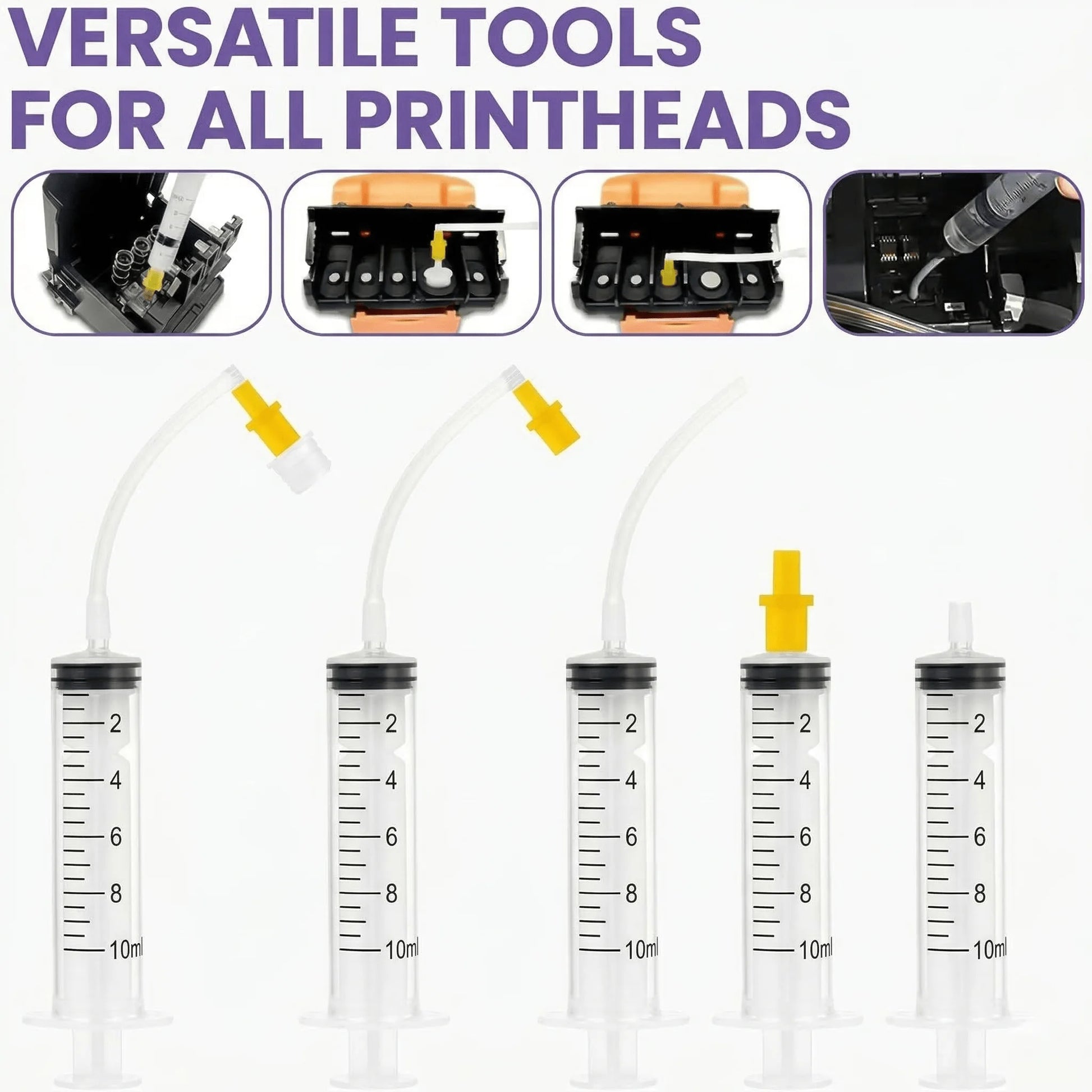 MIRAVEXL 100ml Printhead Cleaning Kit Liquid Solution for HP Epson Canon Brother Inkjet Printer Head Unclog Cleaner Repair Tool Peaceful Pleasures Health and Wellness