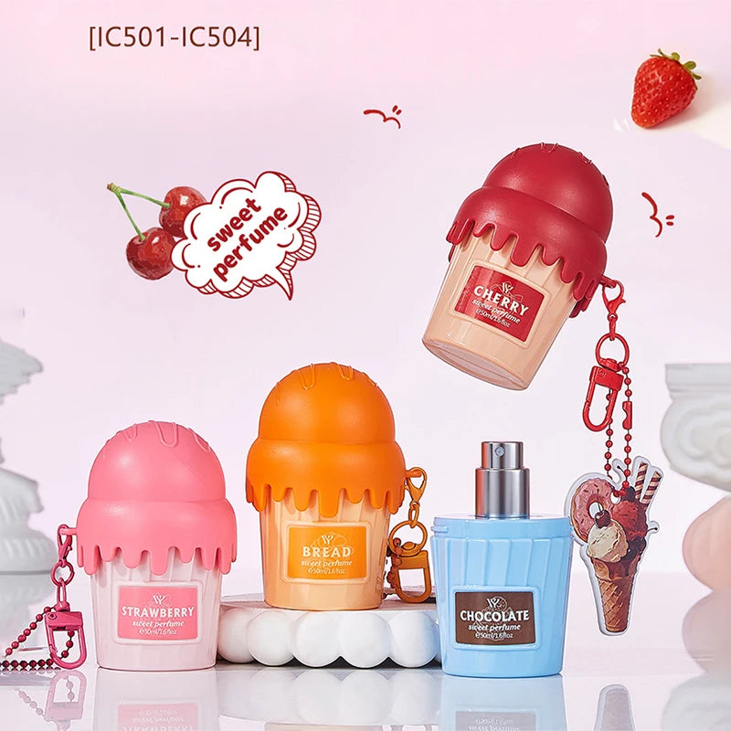Arabian Gourmet Ice Cream Perfume 50ml Sweet Chocolate Strawberry Cherry Vanilla Perfume Fresh Luxury Unisex Eau De Toilette Peaceful Pleasures Health and Wellness