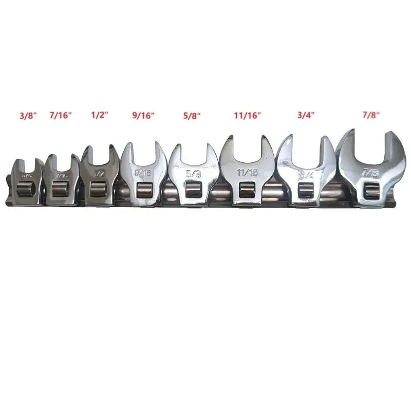8-Piece 3/8" Drive Crowfoot Wrench Set – Metric & SAE