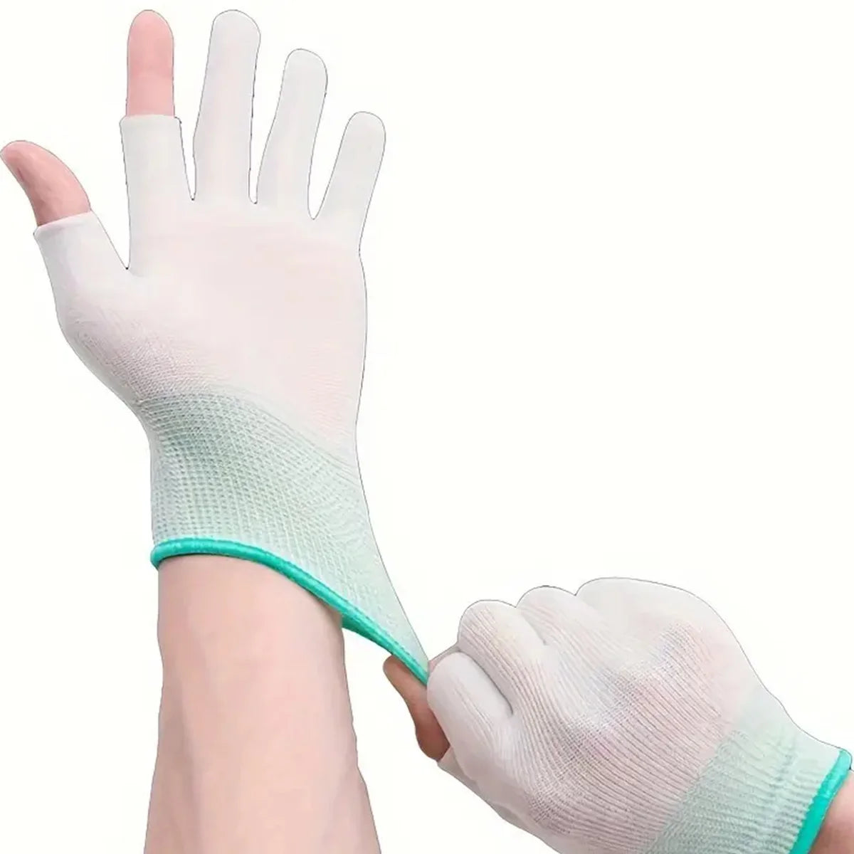 1 Pair Two Finger Work Protection Exposed Fingers Anti-slip Gloves For Breathable Picking Planting Gloves,Packaging Peaceful Pleasures Health and Wellness