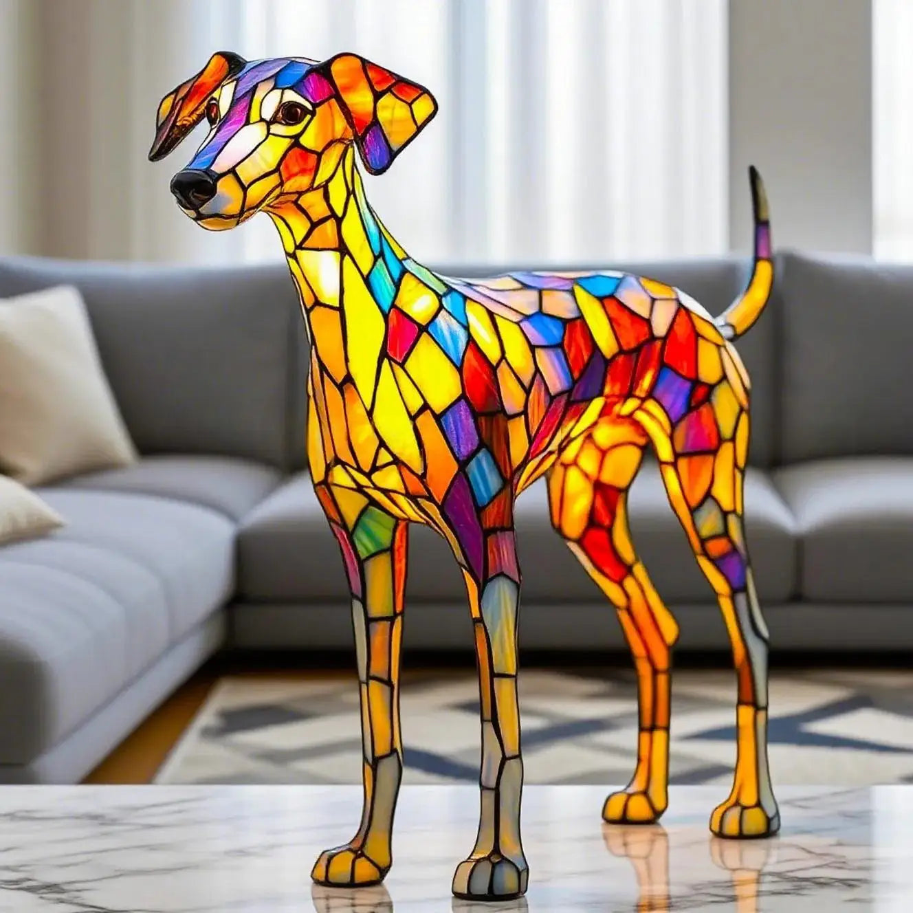 Resin Dog LED Night Light | Cute Pet Tabletop Lamp & Décor