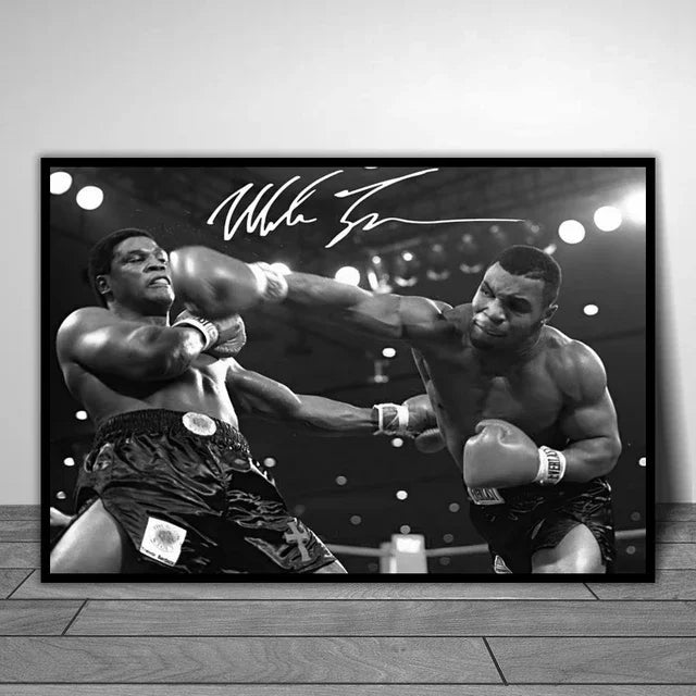 Boxer Wall Poster, Mike Tyson Muhammad Ali Motivational Quote Canvas Painting Prints, Home Decor Pictures for Living Room Peaceful Pleasures Health and Wellness