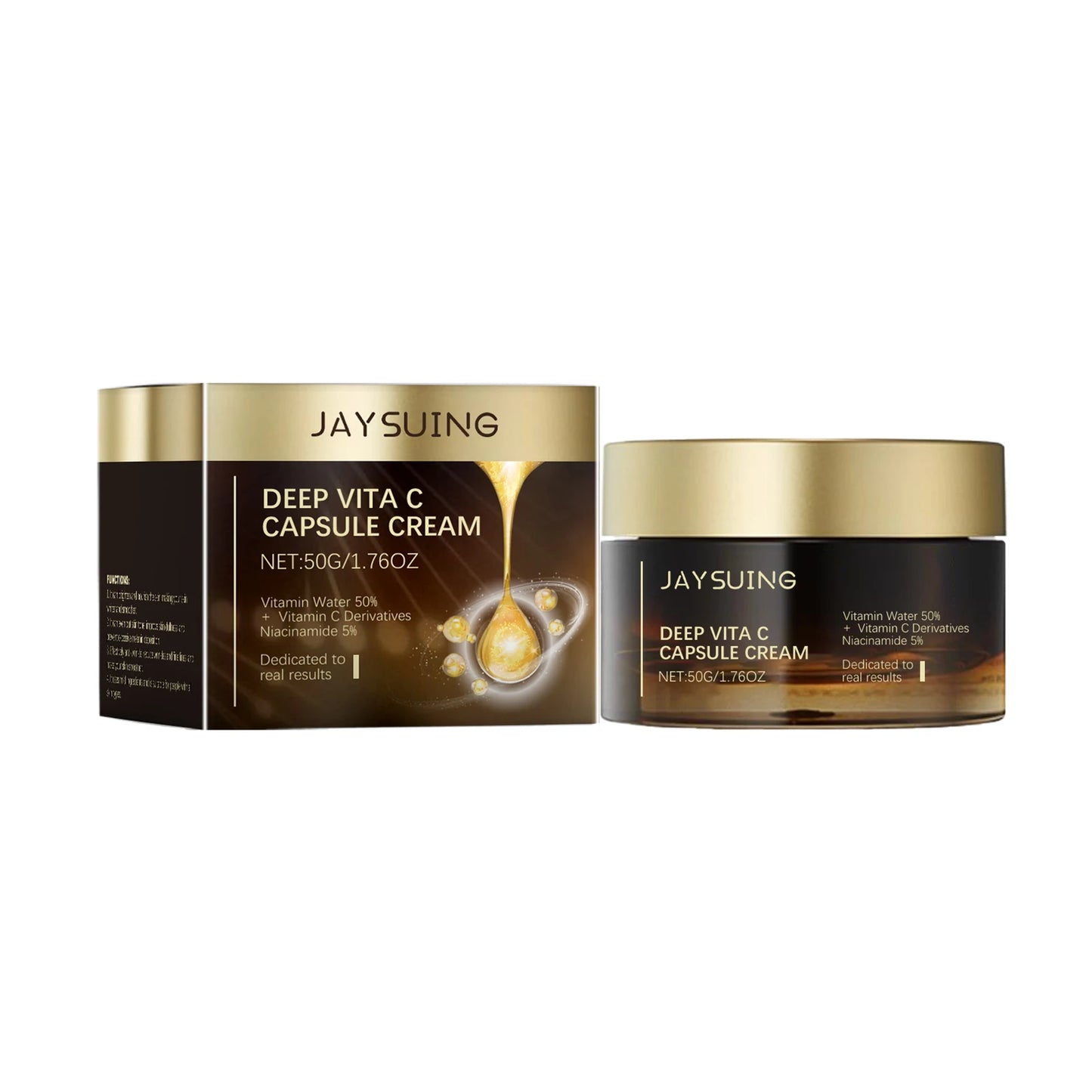 Vitamin C Face Cream Brighten Skin Reduce Fine Lines Remove Dullness Even Skin Tone Repair Skin Barrier Moisturizing Care Cream Peaceful Pleasures Health and Wellness 50g Boxes
