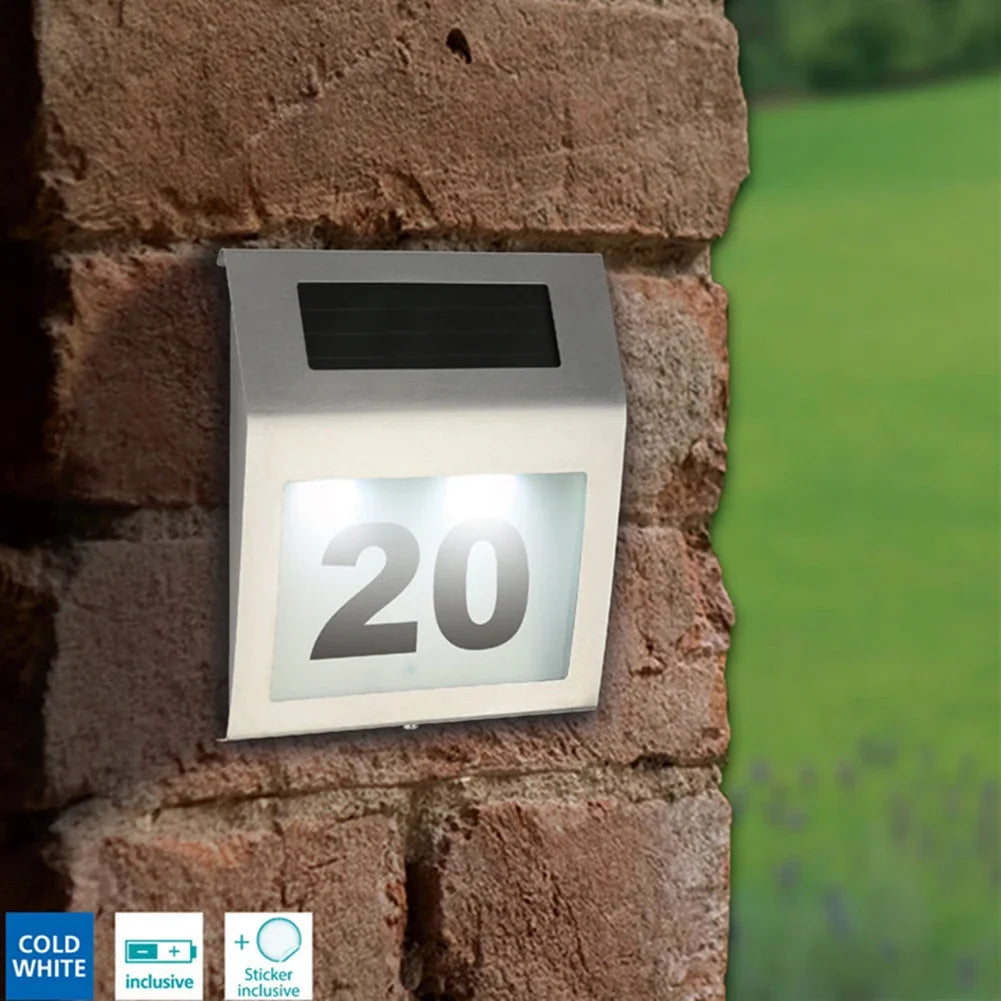 Waterproof Outdoor LED Solar Wall Light House Number Light Address Sign Illuminate for Home Garden Door Plate Wall Lamp Peaceful Pleasures Health and Wellness