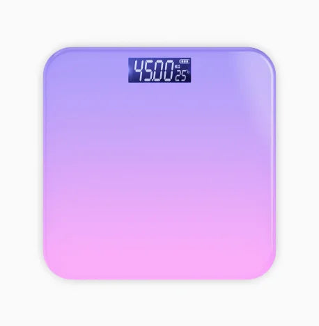 Gradient Color Intelligent LCD Electronic Scale Digital Display Glass Weight Scale Balance Body Electronic Scale For Weight Meas Peaceful Pleasures Health and Wellness Grad Purple