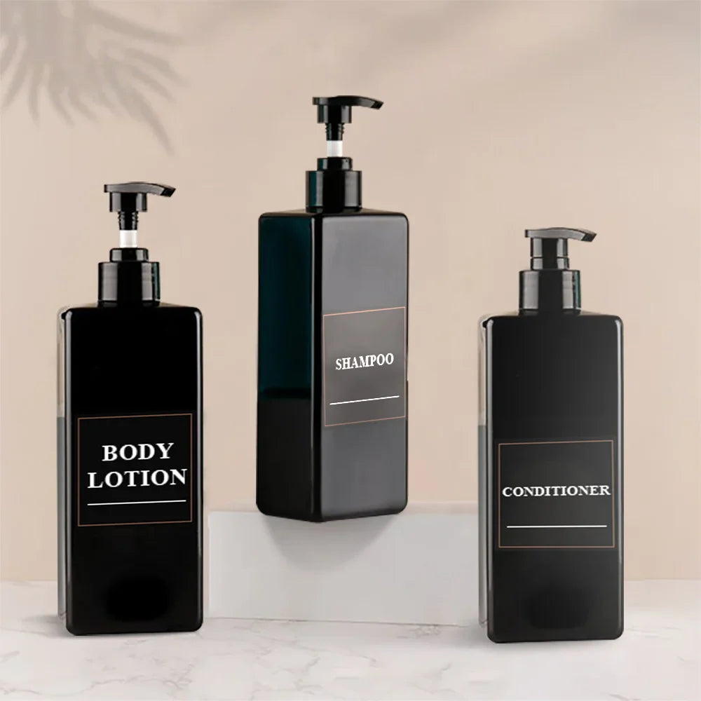 3-Pack 500ml Pump Dispenser Bottles – Soap, Shampoo & Body Wash