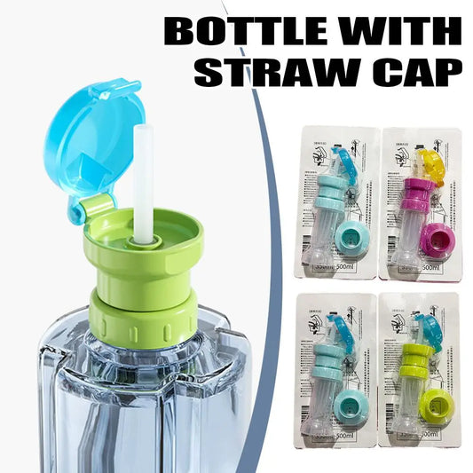 New Upgraded Mineral Water Bottle Cap With Straw Adapter Anti-Choke Leak-Proof For Baby Kids Portable Storage Bottle Accessories Peaceful Pleasures Health and Wellness