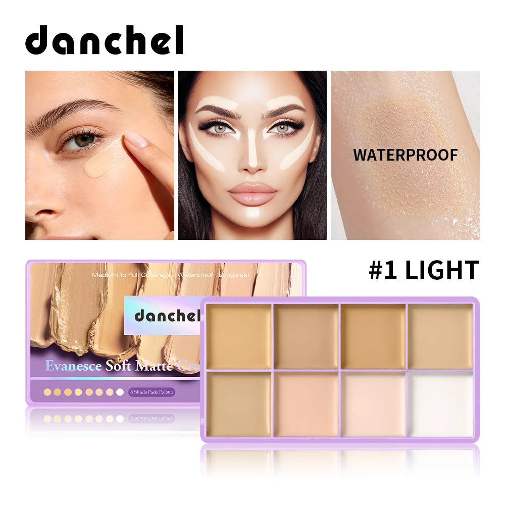 8 Shade Fade Palette Soft Matte Texture Cover Dark Circles, Redness, Skin Blemishes Waterproof Sweatproof Long-wearing Concealer Peaceful Pleasures Health and Wellness