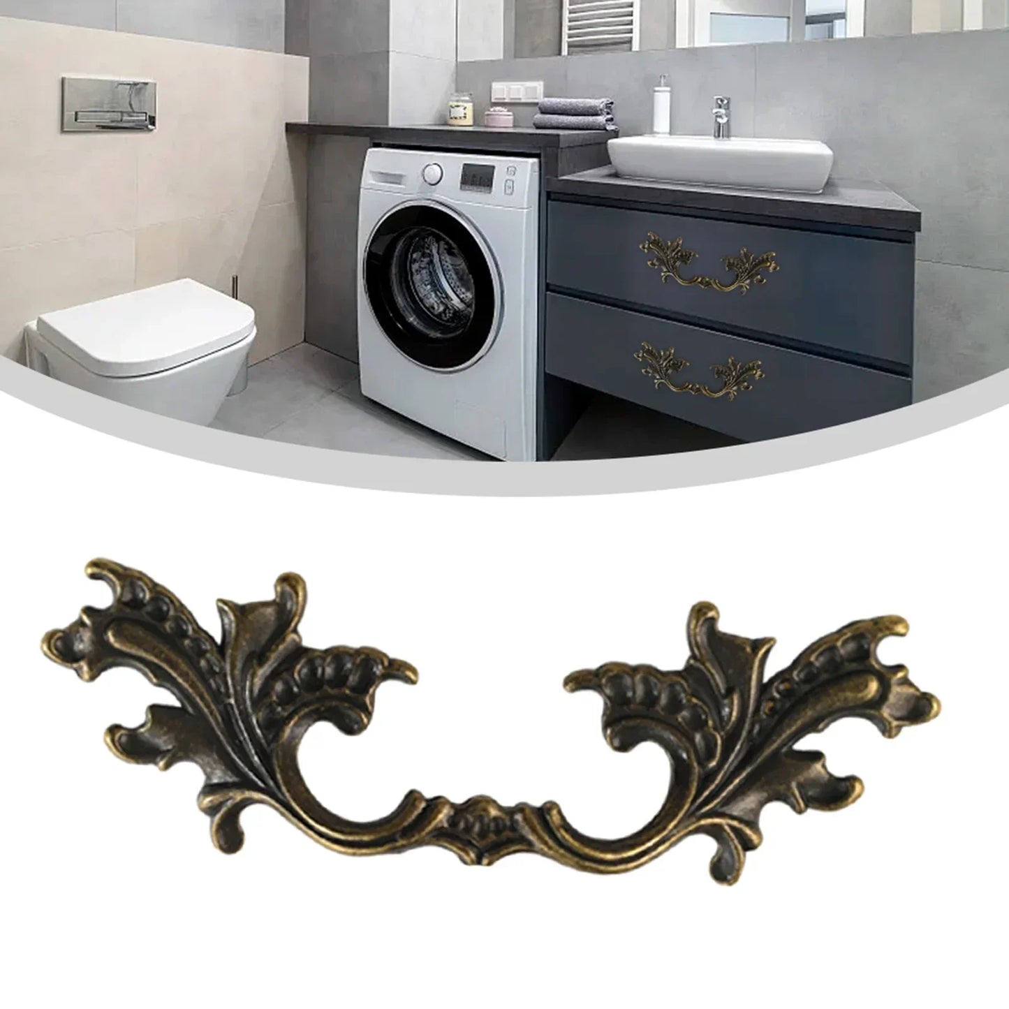 Vintage Zinc Alloy Drawer Handle | Classic Cabinet Pull