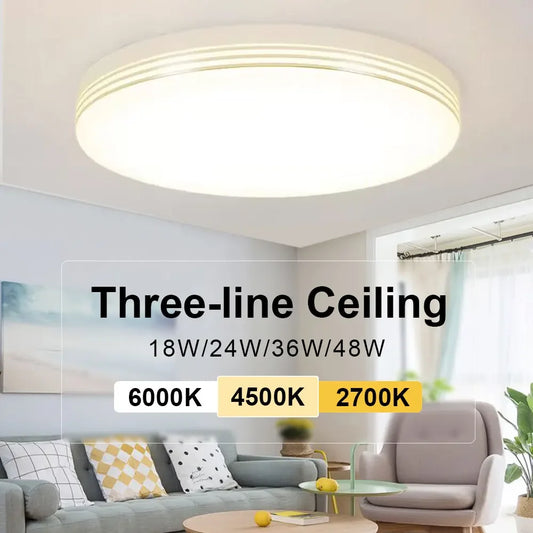 RUNTOIN Ultra-Thin LED Ceiling Light 18–48W | Round & Square Panel LED Panel Ceiling Light Peaceful Pleasures Health and Wellness