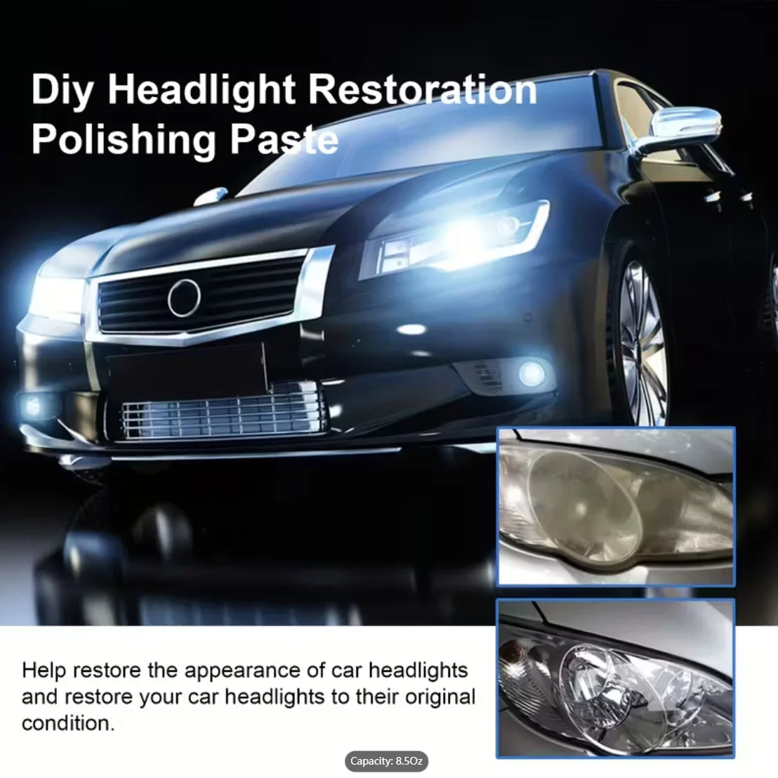Car Headlight Restoration Fluid – Crystal Coating & Refurbish