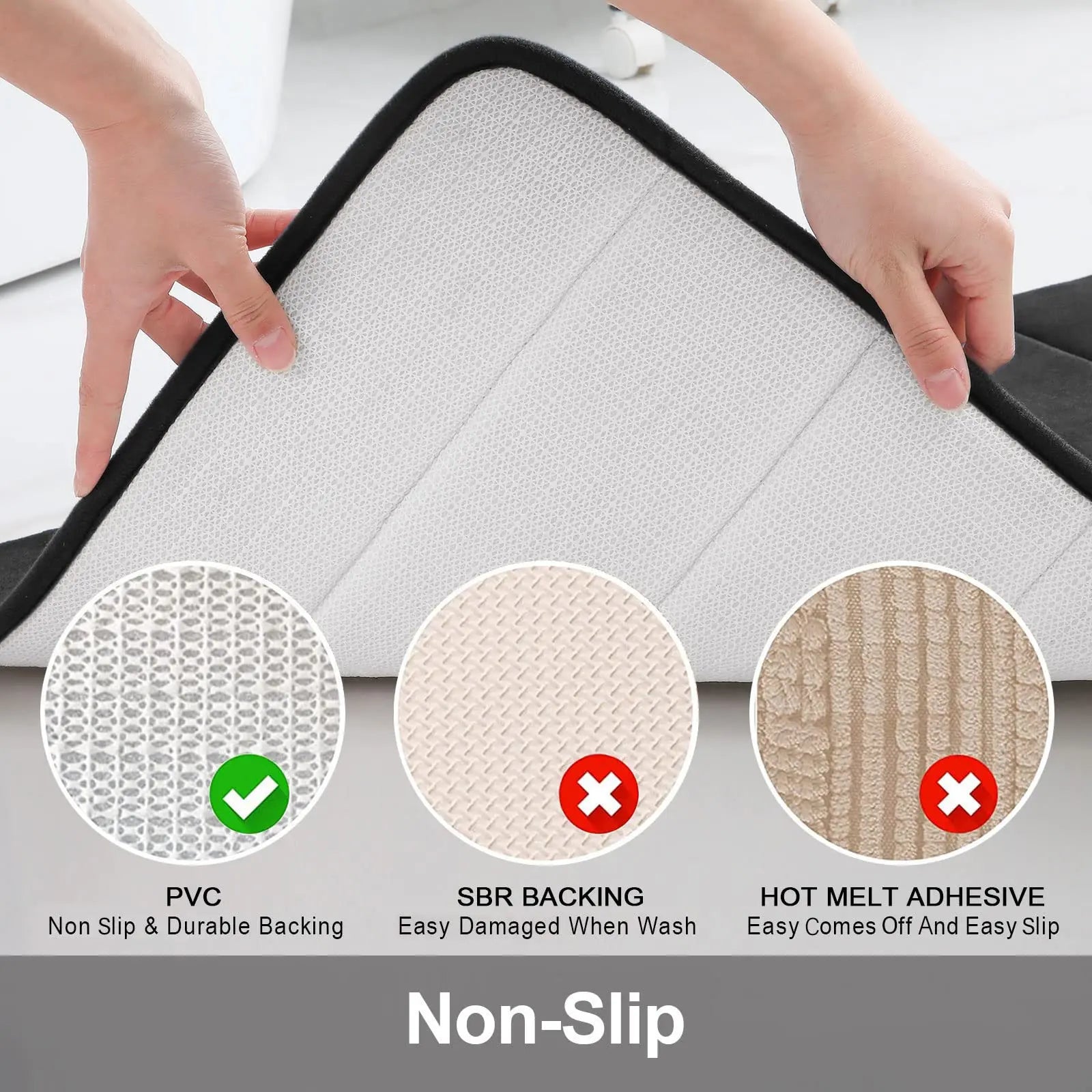 U-Shape Bathroom Mat 50x60CM Ultra Absorbent Memory Foam Bath Mat Non-Slip Toilet Mat for Bathroom Floor Home Decoration Peaceful Pleasures Health and Wellness