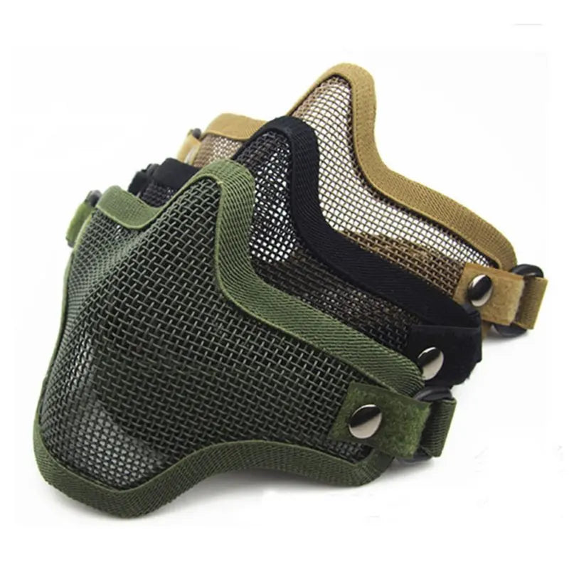Tactical Airsoft Half Face Metal Mesh Mask – 3 Colors Tactical Face Mask Peaceful Pleasures Health and Wellness