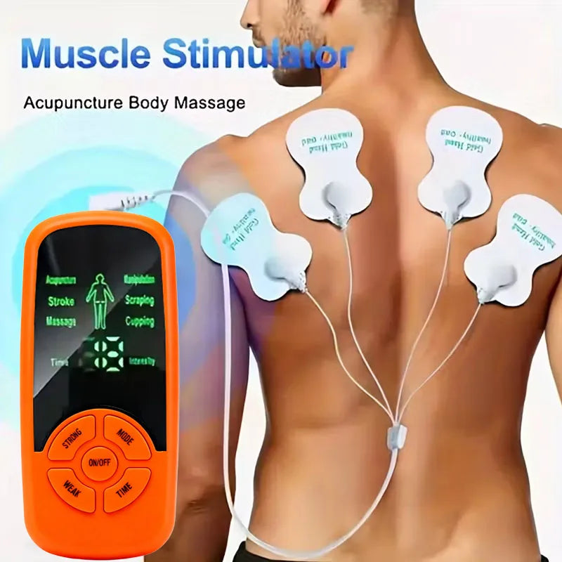 Ems-Tens-Massage Massager, 3-in-1 Nerve and Muscle Electrical Stimulation Device, Meridian Massage Equipment. Comes with 1 Main Unit + 6 Massage Pads. 6 Modes to Choose from + 15 Intensity Levels. A Multifunctional Massager S Peaceful Pleasures Health and Wellness 4Psc 1