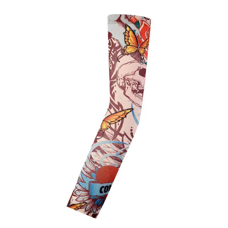 Tattood Sleeve With Floral Arm Tattoo Seamless Outdoor Cycling Tattoo And Sun Protection Sleeve 1pc Tattoo Sleeve Sleeve Sunscre Peaceful Pleasures Health and Wellness No.2