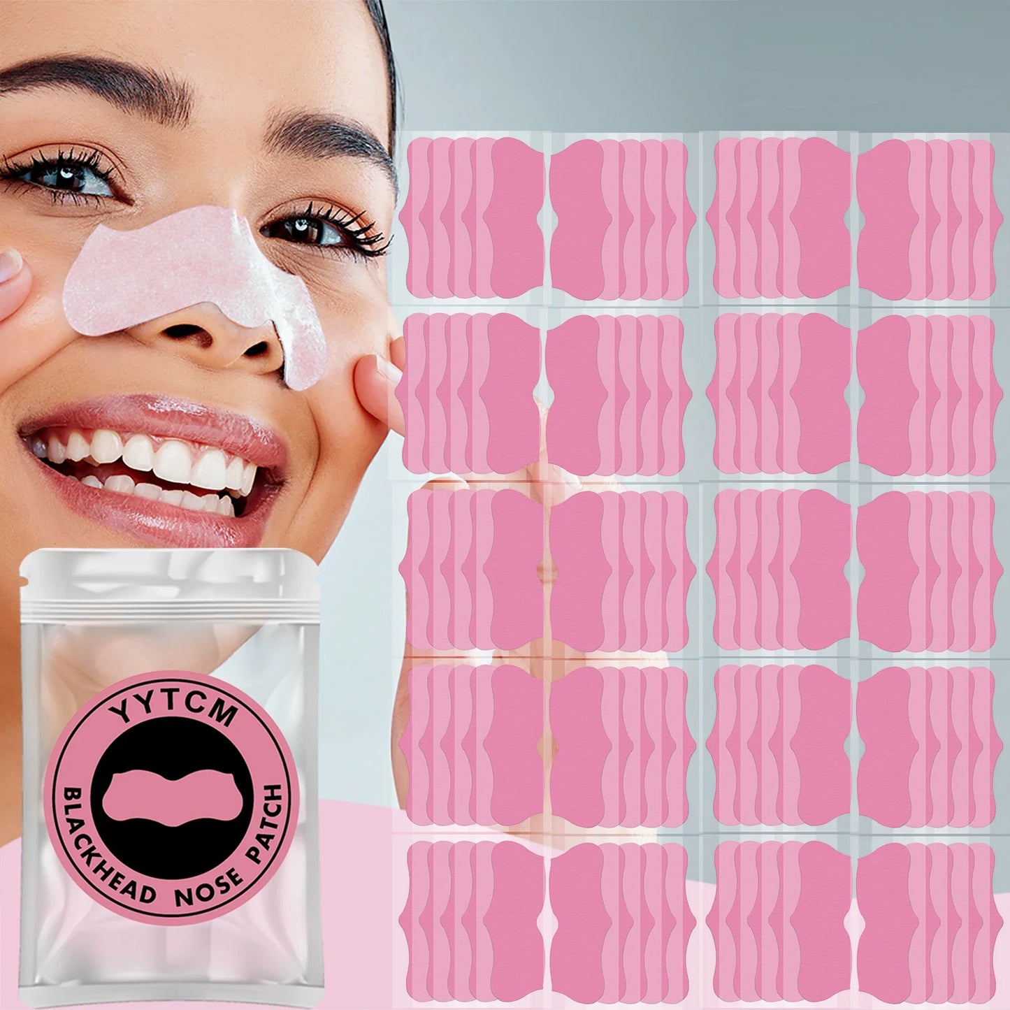 Large Pink Nose Pore Strips – Deep Cleansing Blackhead Remover