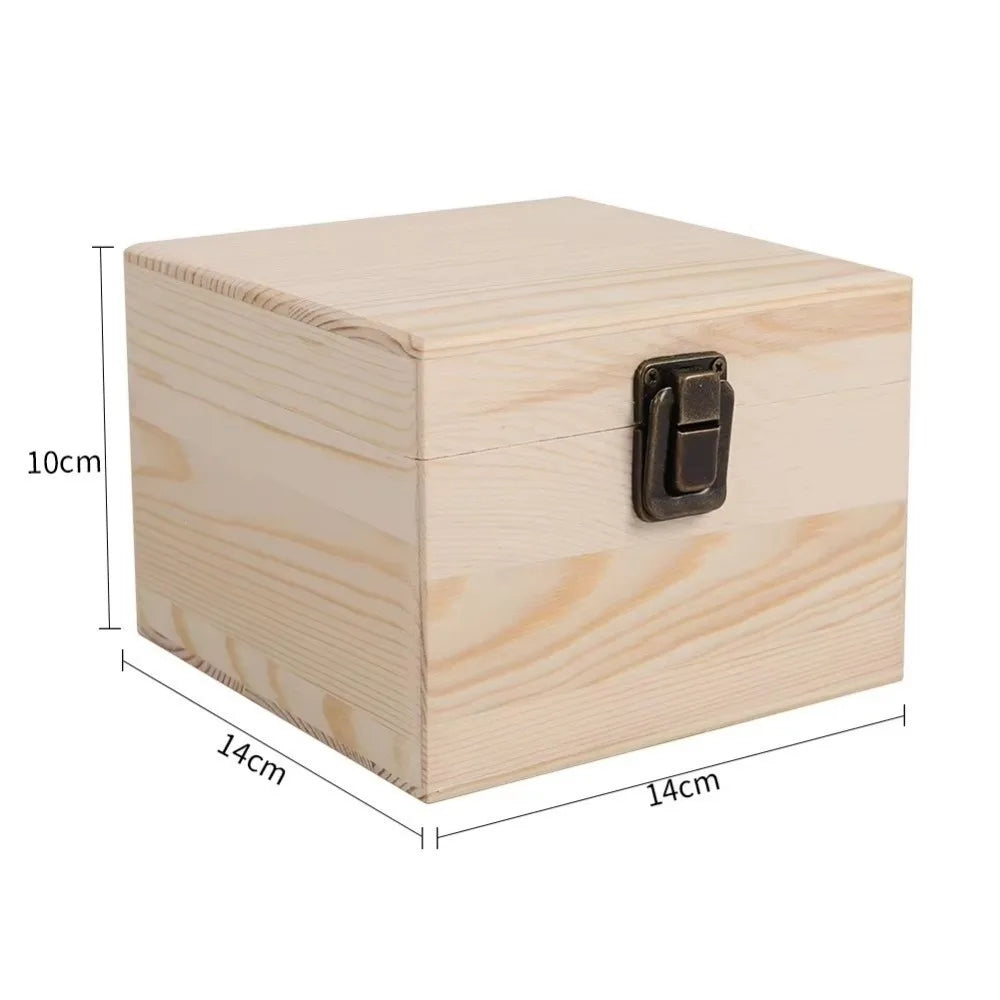Retro Pine Wood Clamshell Storage Box – Jewelry & Gift Box