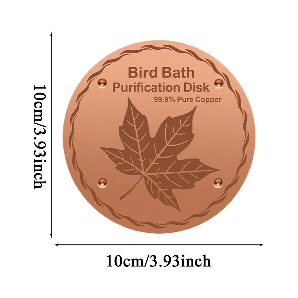 Copper Bird Bath Cleaning Disk | 3-Point Support, All-Season