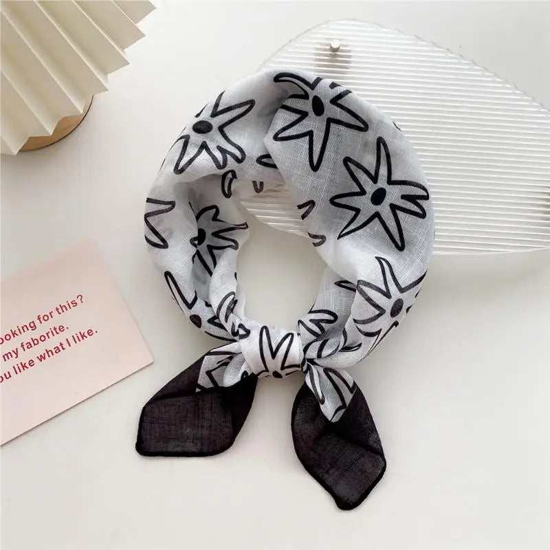 58cm Square Scarf – Handkerchief Print Neck, Hair & Bag Wrap
