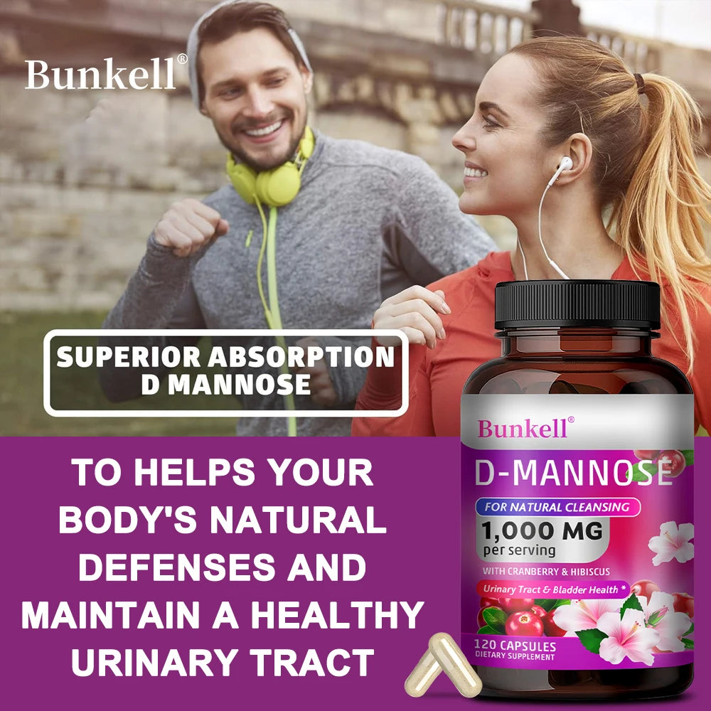 D-Mannose 1000mg Capsules - Cranberry, Hibiscus, Urinary Tract Health, Bladder Support, UTI Defense, Natural Cleansing & Detox Peaceful Pleasures Health and Wellness