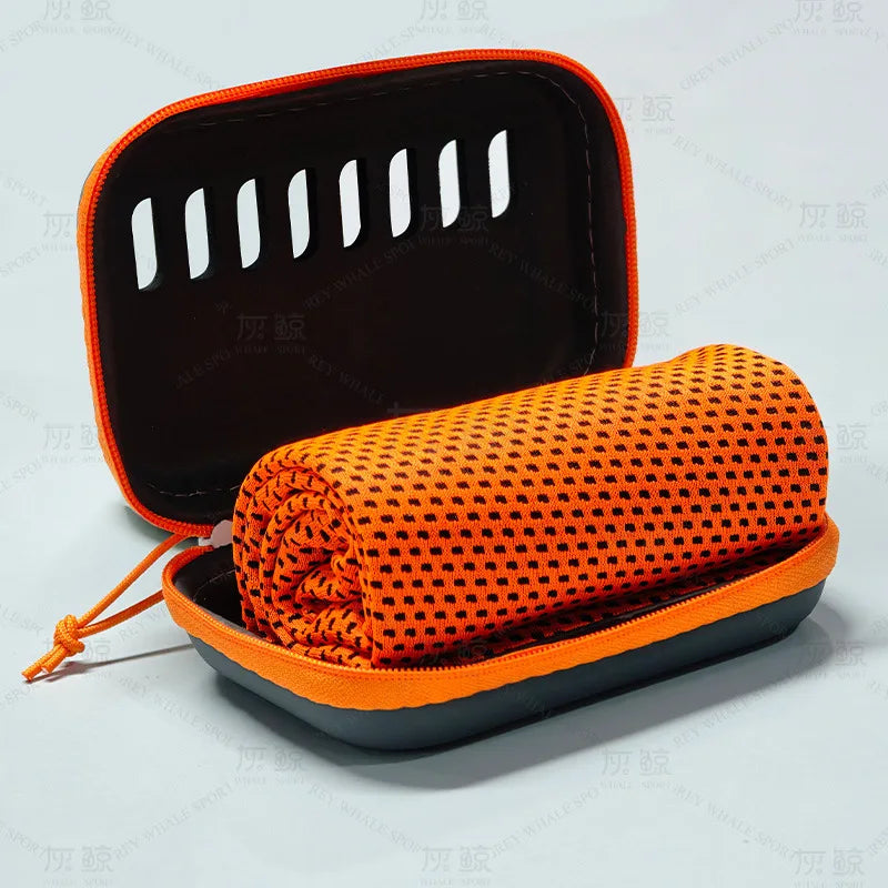 Camping Cooling Towels with EVA Case, Compact & Portable Travel Ice Towel Quick Dry Towels for Sports Gym, Hiking and Yoga Peaceful Pleasures Health and Wellness Orange