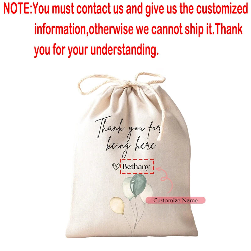 Personalized Watercolor Balloon Favor Bags | Baby Shower & Birthday