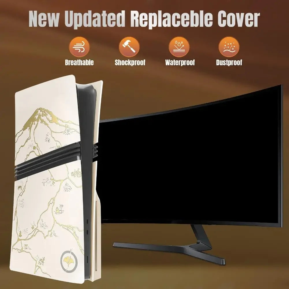 New Faceplates for PS5 Slim Disc Edition For PS5 Pro Console Protective Cover Hard Plastic Replacement Shell Yotei Accessories Peaceful Pleasures Health and Wellness