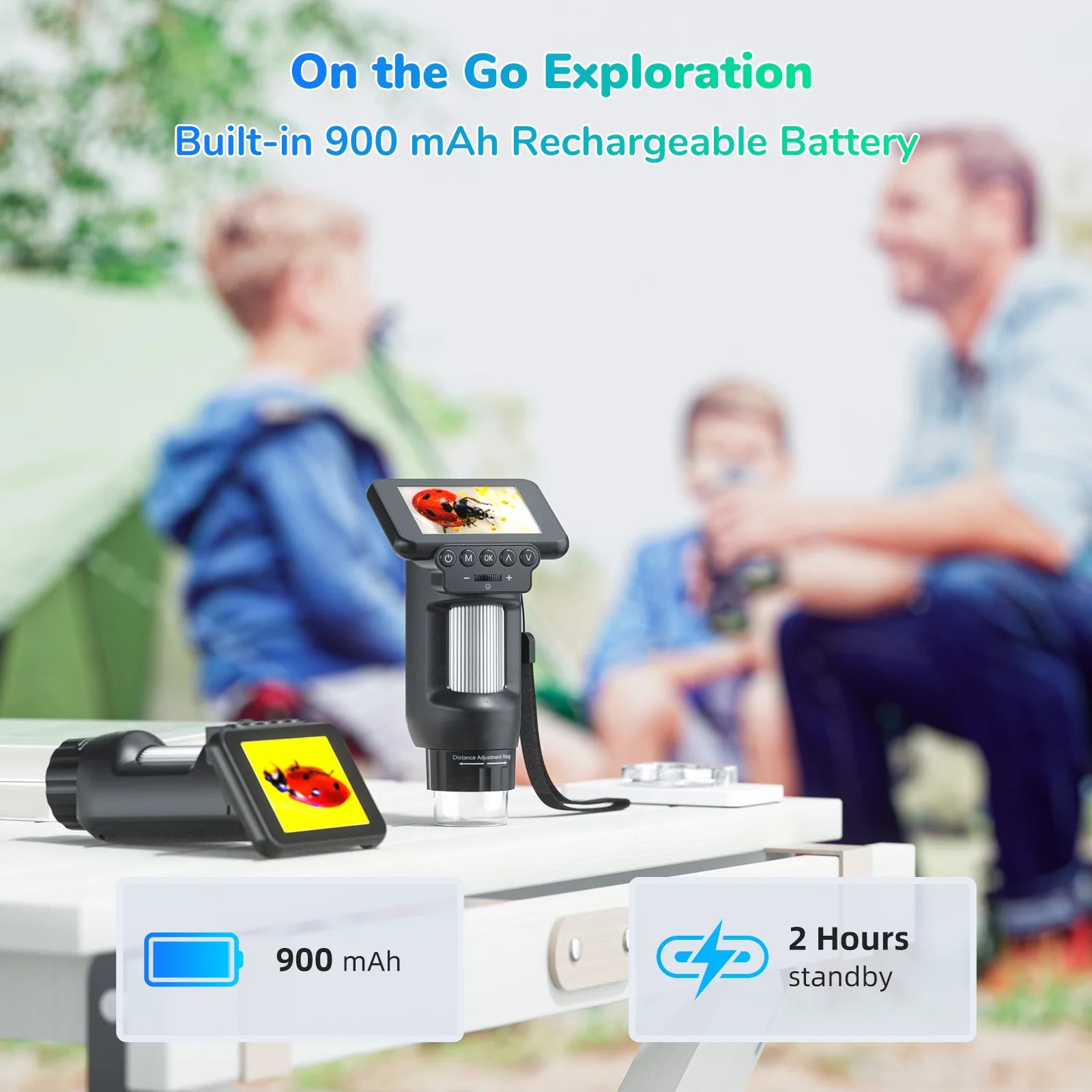 Portable Handheld Digital Electron Microscope, Children's Gift Puzzle Toy, Multifunctional Magnifying Glass Peaceful Pleasures Health and Wellness