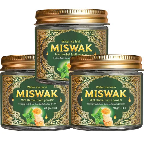 MISWAK Mint Herbal Tooth Powder | Charcoal & Hyaluronic Acid
