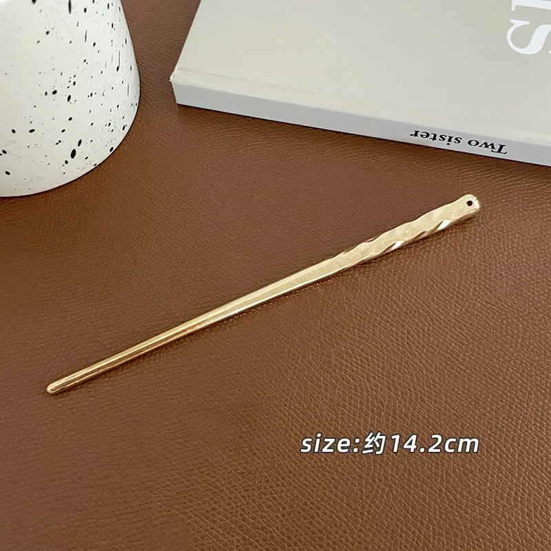 4pcs Trendy Metal Hair Accessories for Women, Minimalist Geometric Bump Hairpin Hair Sticks, Headwear Hairstyle Jewelry Peaceful Pleasures Health and Wellness D
