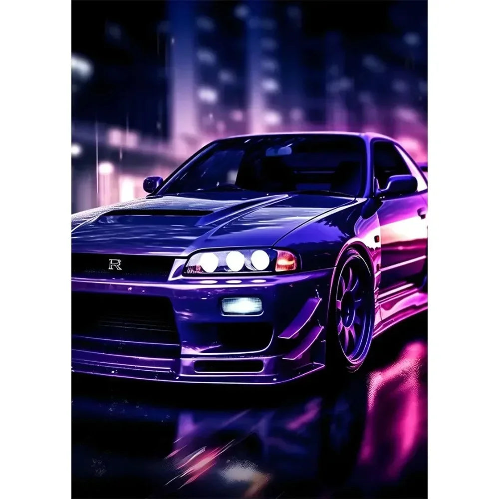Nordic Supercar Canvas Wall Art | Racing Poster for Garage & Home Canvas Wall Art Peaceful Pleasures Health and Wellness 12 40x60cm Unframed