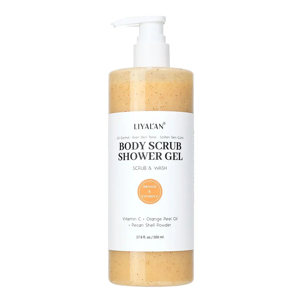 2-in-1 Scrub Shower Gel – Turmeric, Kojic Acid & 10 Fruity Scents Peaceful Pleasures Health and Wellness ORANGE VITAMIN C China Mainland 500ml