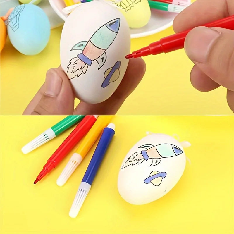 8 Sets of Easter Hand-Painted Plastic Egg Set, Hanging Easter Decorations, a Variety of Different Patterns Peaceful Pleasures Health and Wellness
