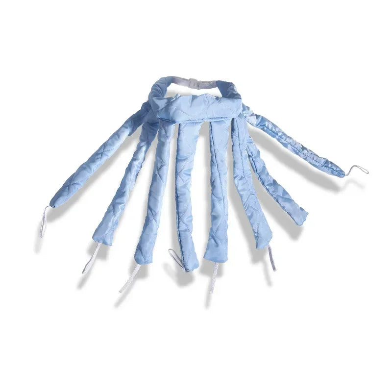 Heatless Sleeping Hair Curlers No Heat Curling Iron Rod Headband Curls Silk Ribbon Hair Rollers Soft Bar Wave Hair Styling Tool Peaceful Pleasures Health and Wellness Blue