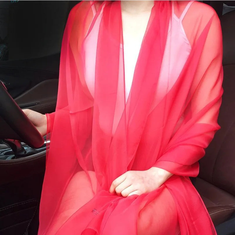 Women's Chiffon Shawl Wrap – Lightweight Summer Sunscreen Scarf