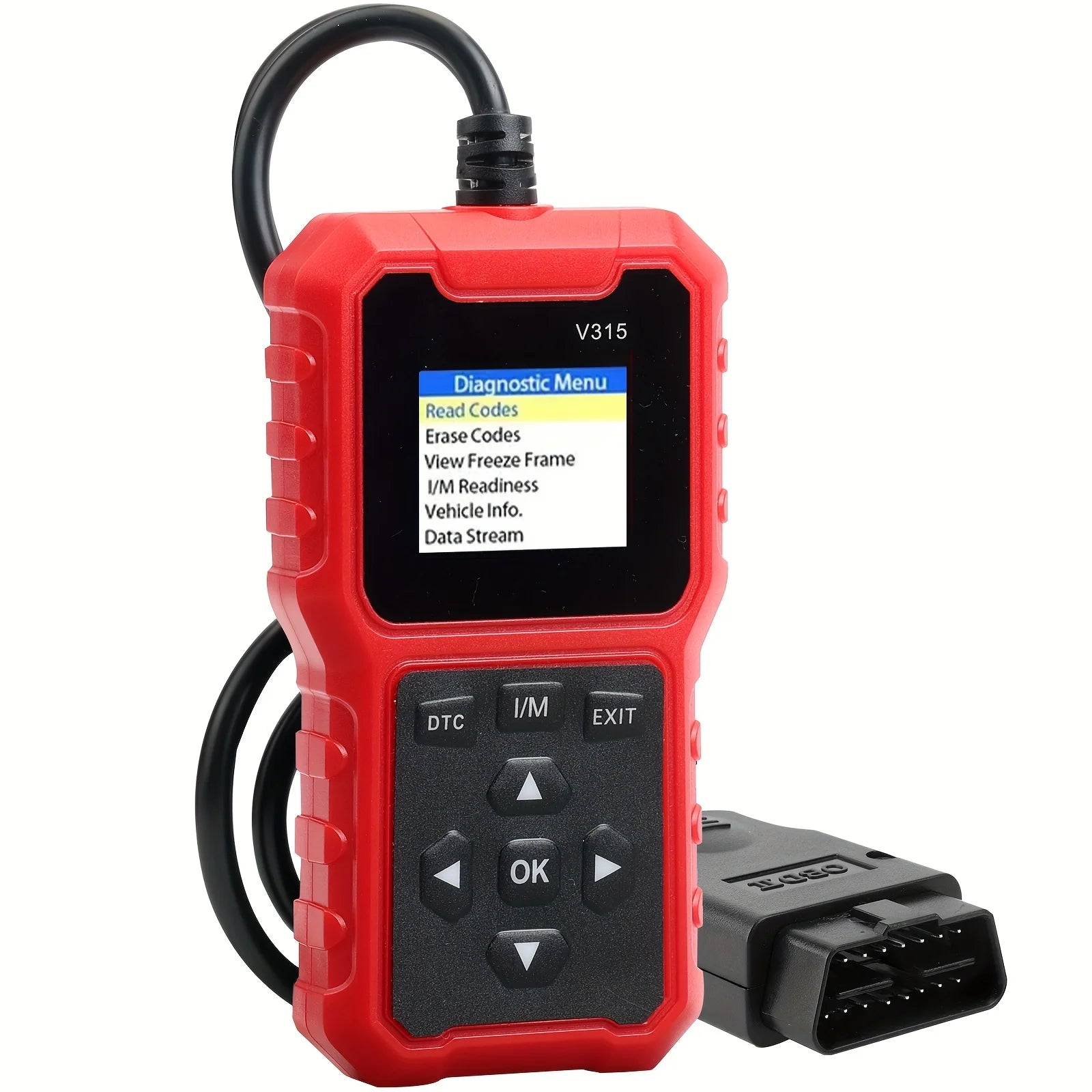 Obd2 Car Diagnostic Tool V315 - Suitable for All Models from 1996 Onwards, up to 36V, No Batteries Required Peaceful Pleasures Health and Wellness Red