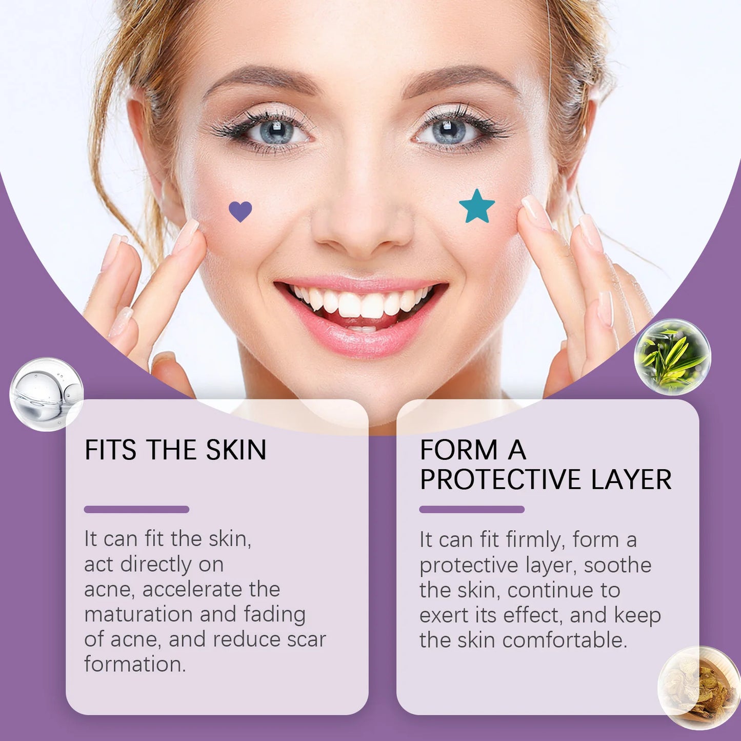 216PCS Starry Multicolor Pimple Patches Facial Cleansing Concealing Acne Blackhead Removal Skincare Hydrocolloid Pimple Patches Peaceful Pleasures Health and Wellness