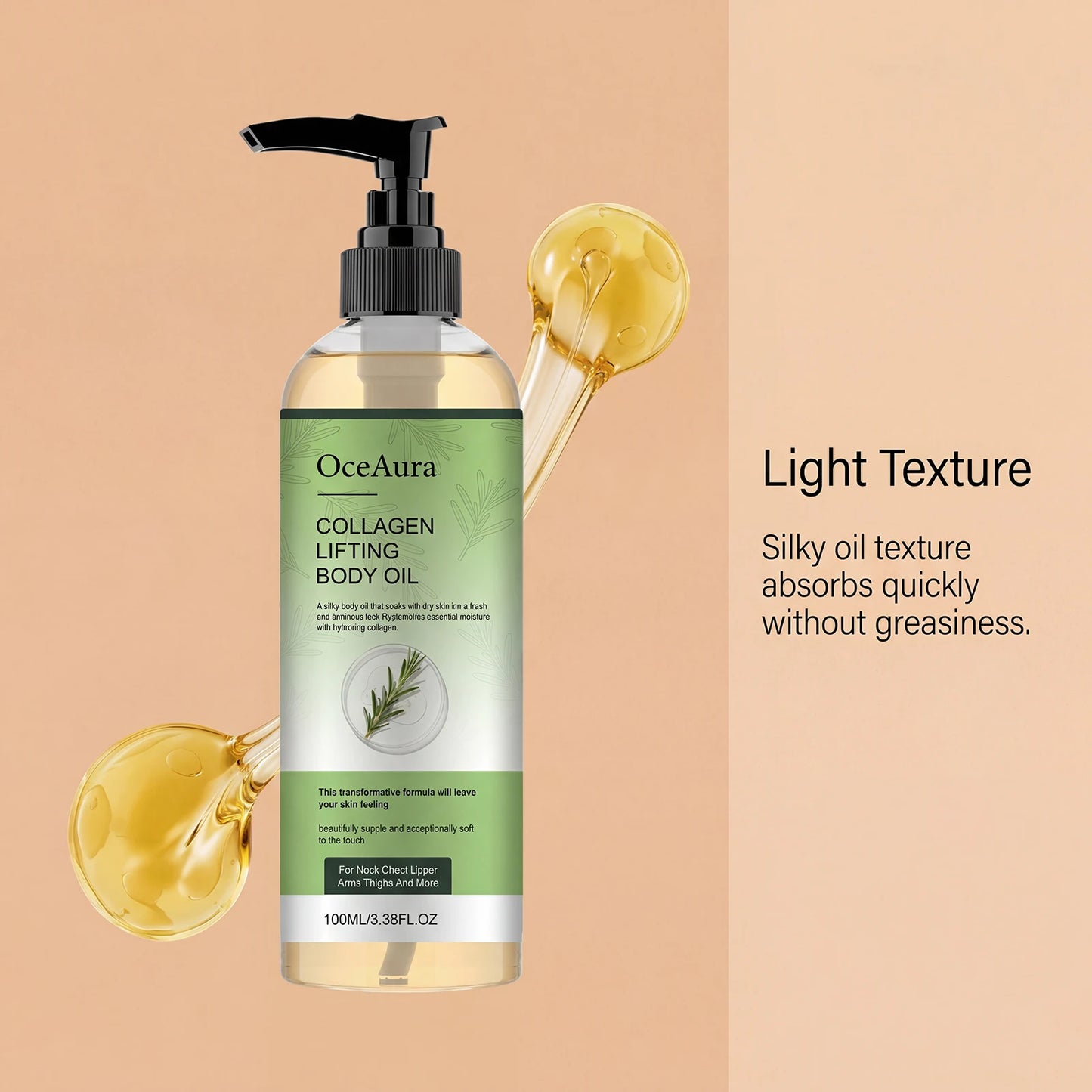 OceAura 100ml Collagen Body Oil | Hydrating & Firming Skin Care