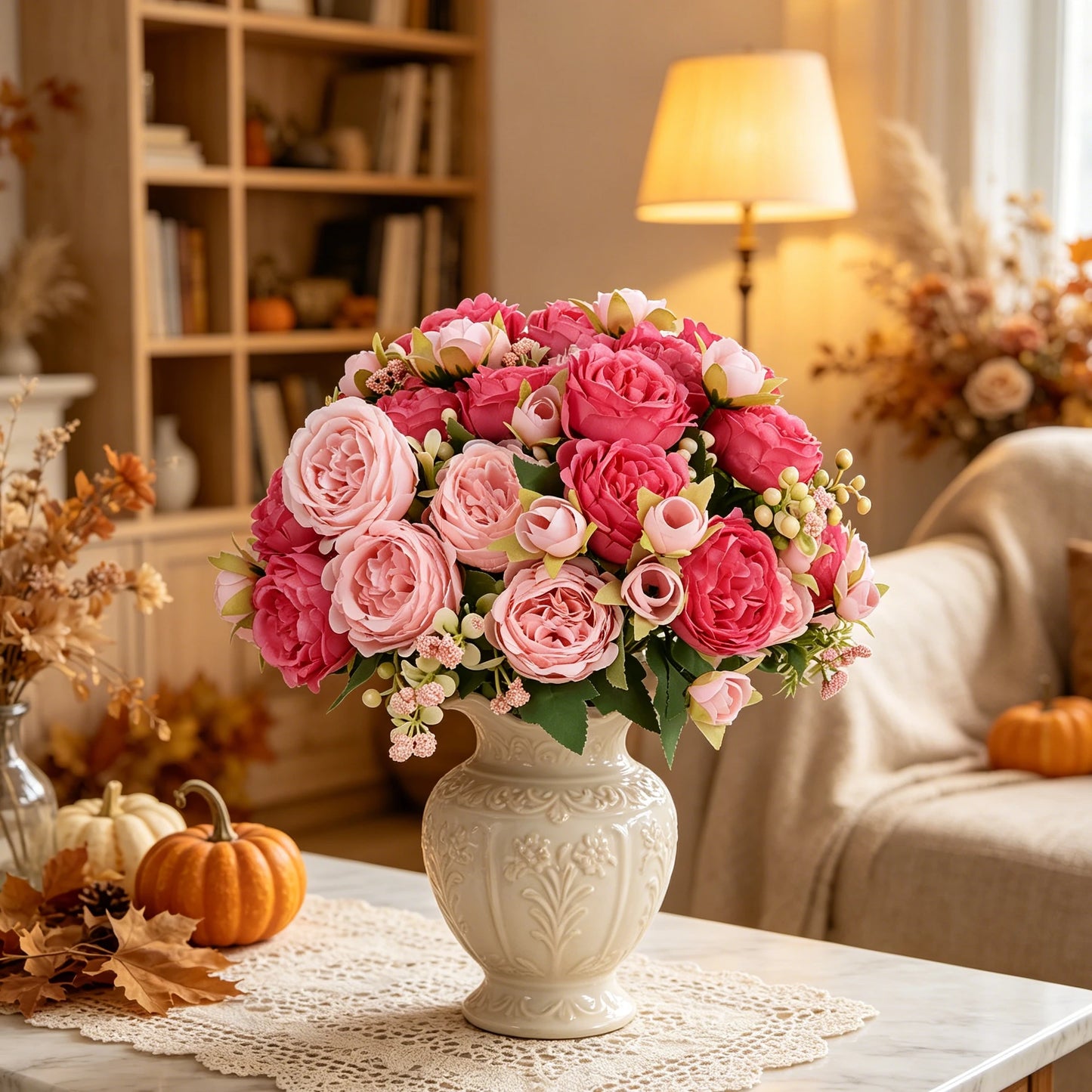 Artificial Silk Peony Flowers | Wedding & Home Decor Bouquet