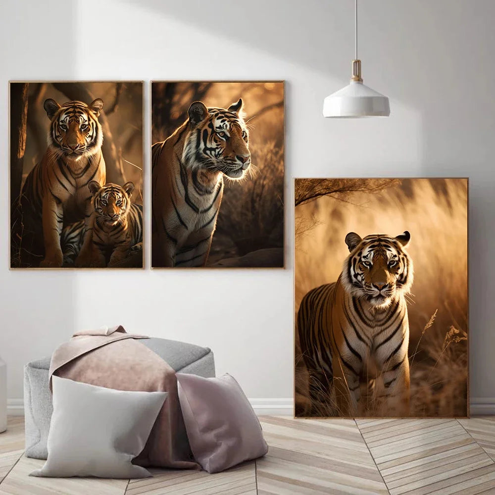 Tropical Tiger Forest Canvas Wall Art | Minimalist Home Decor Canvas Wall Art Peaceful Pleasures Health and Wellness