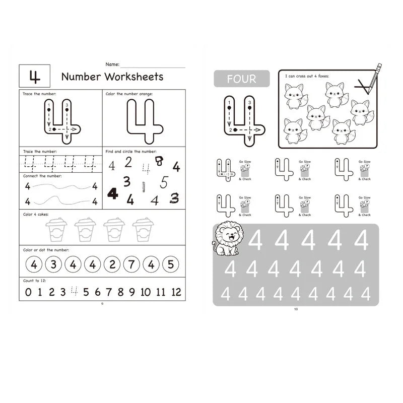 32-Page Illustrated Math Workbook Designed Interactive Preschool