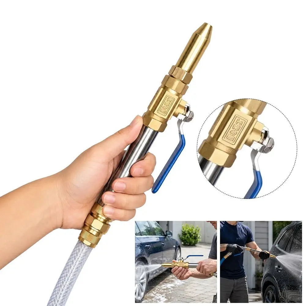 4-Point Copper High Pressure Spray Nozzle | Ball Valve Switch