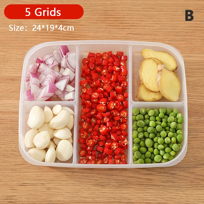 Clear Compartment Food Storage Box | Fridge Organizer Crisper