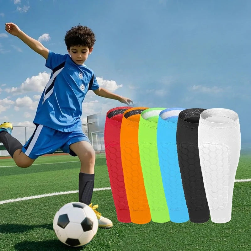 1Pcs Soccer Shin Guards Pads for Youth Adult, Shin Defender Shin Guards Kids, Calf Compression Sleeve with Honeycomb Pads Peaceful Pleasures Health and Wellness