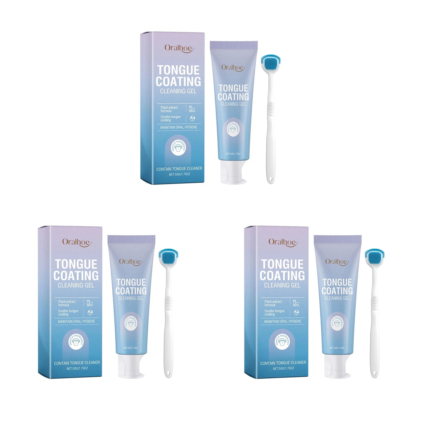 Tongue Cleaning Gel Set – Bad Breath & Bacteria Fighter Kit
