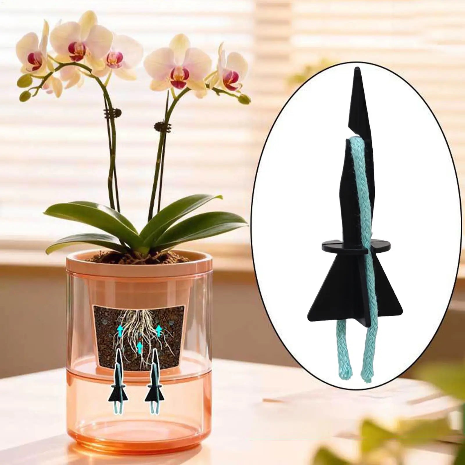 4pcs Plant Water Absorber Set Self-Watering Tool with Sharp Pointed Tip Watering Spikes Vacation Auto Irrigation System Peaceful Pleasures Health and Wellness