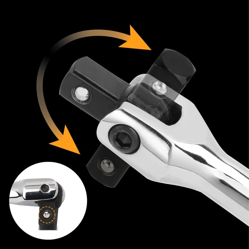 1/2" Drive Breaker Bar Rotating Flex Head Extension Professional CRV Steel Heavy Duty Wrench for Extra Torque Auto Repair Peaceful Pleasures Health and Wellness